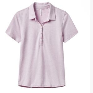 WOMENS FEATHERWEIGHT POLO M LIGHT PURPLE SHORT SLEEVE SHIRT